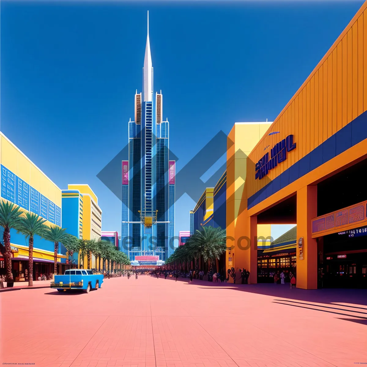 Picture of Nighttime Urban Skyline: A Modern City's Towering Architecture