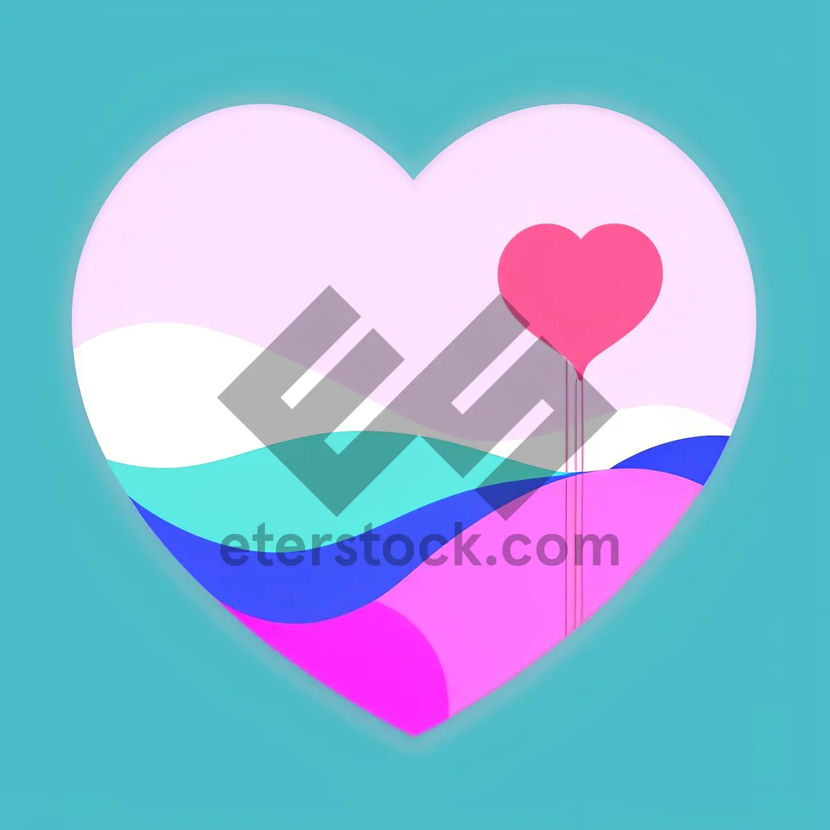 Picture of Romantic Valentine's Day heart-shaped graphic card