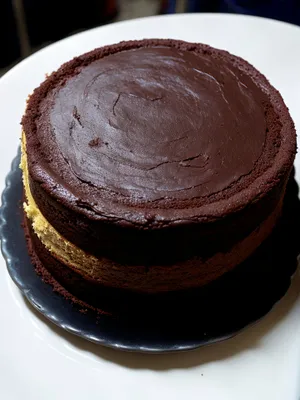 Delectable Chocolate Cake with luscious Chocolate Sauce