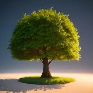 Autumn Oak Tree in Vibrant Foliage