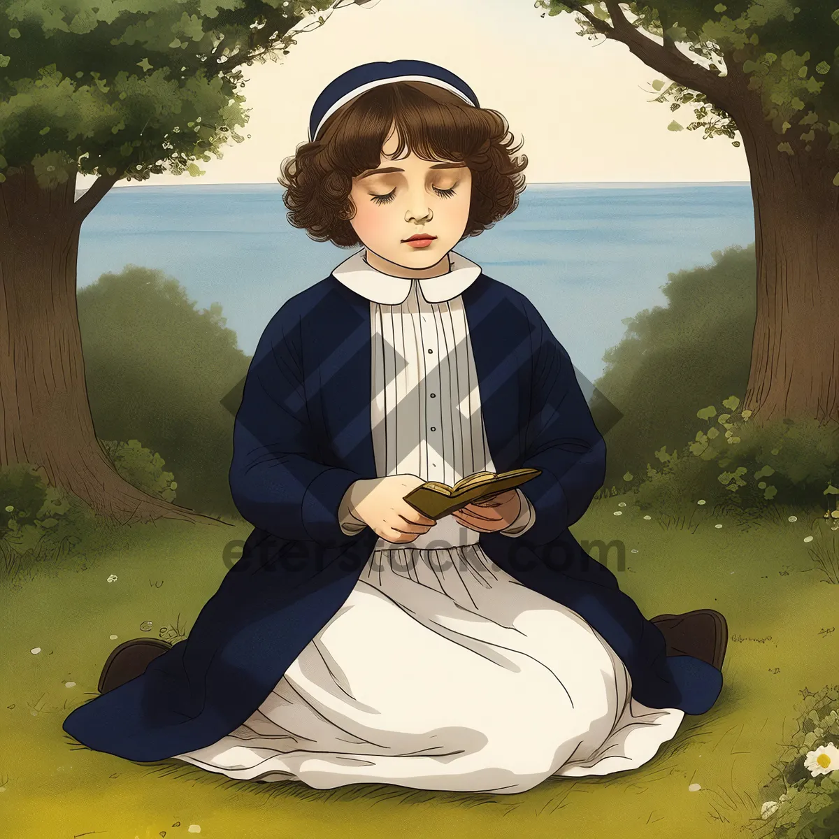 Picture of Attractive smiling student in park portrait.