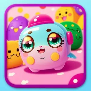 Cute Cartoon Jelly Rabbit with Polka Dot Design