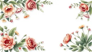 Floral Silhouette Wallpaper with Pink Swirls and Leaves