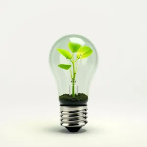 Energy-saving LED lamp with green plant inside