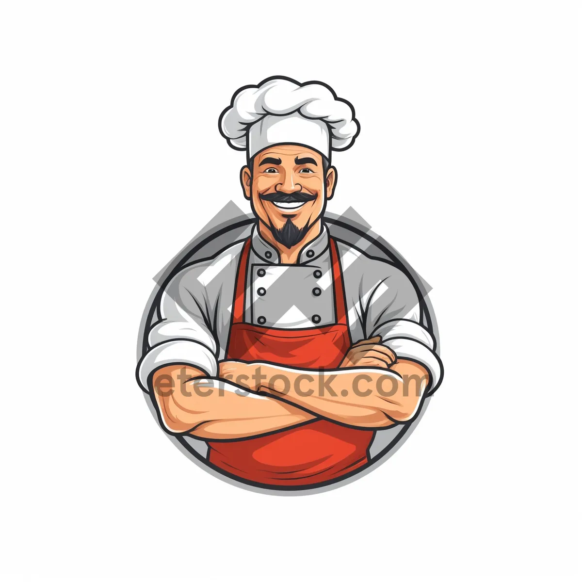Picture of Cartoon bodybuilder man flexing muscles illustration concept