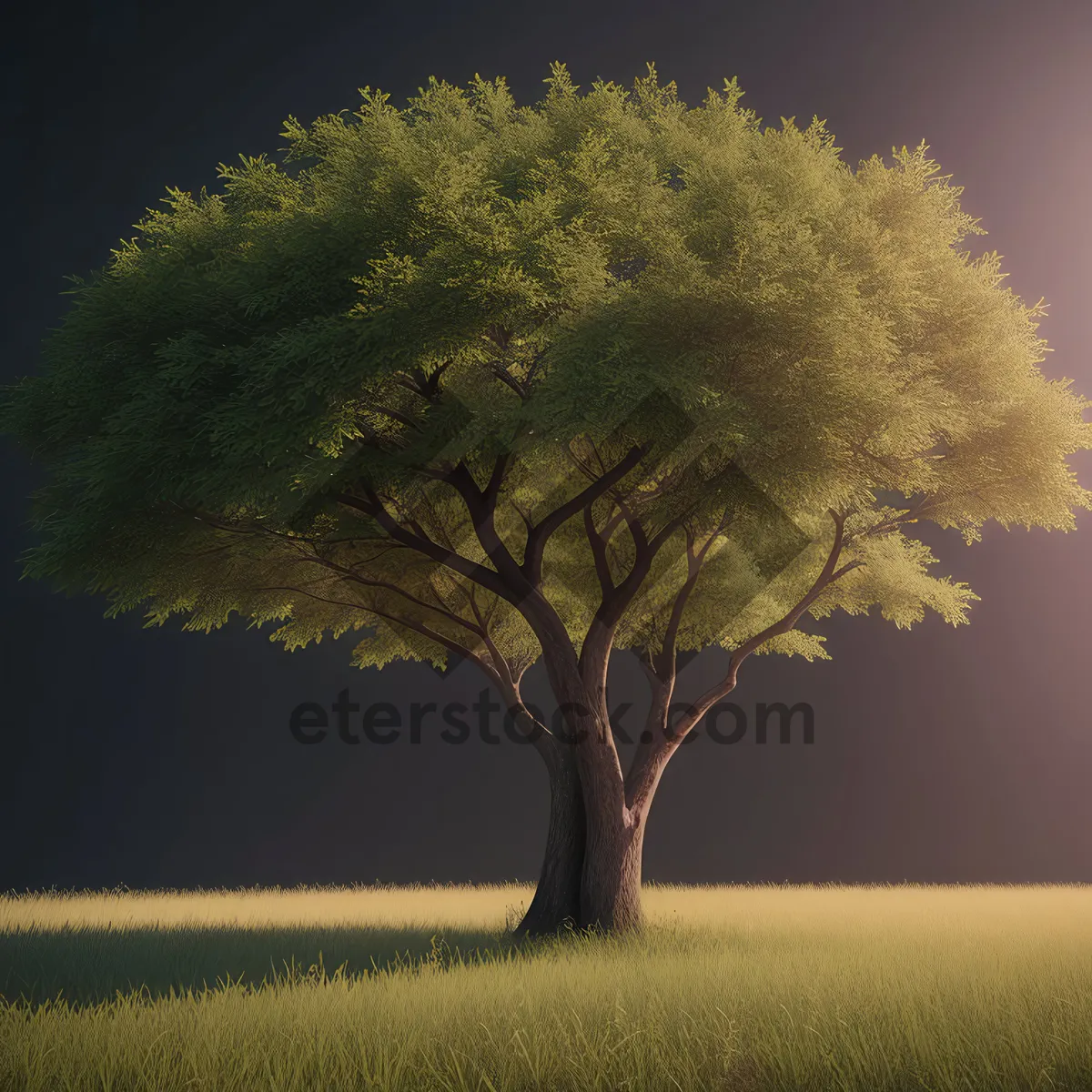 Picture of Serene Oak in Summer Landscape