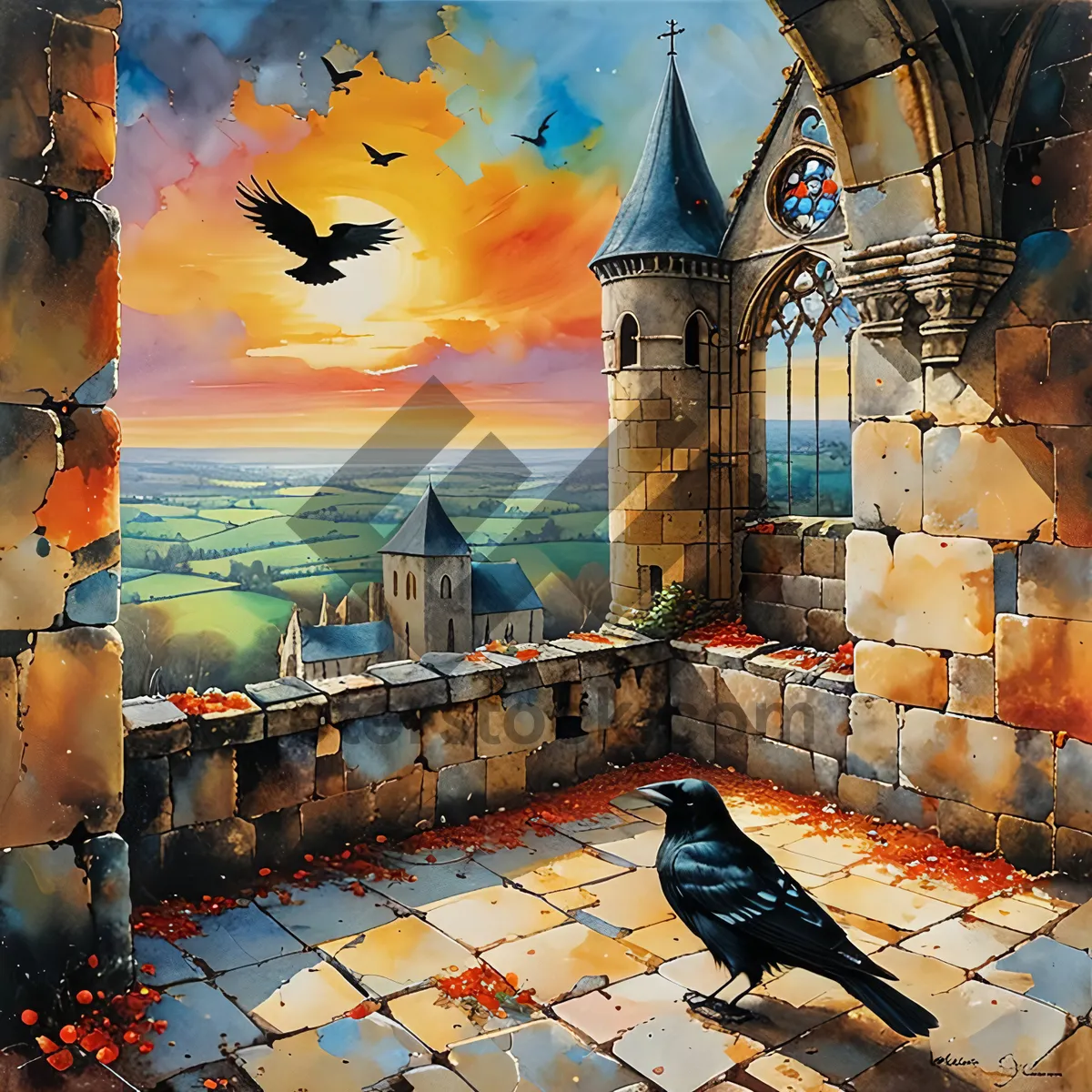 Picture of Historic Cathedral Tower Puzzle Game Image