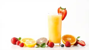 Fresh Fruit Juice with Ice and Lemon Slice