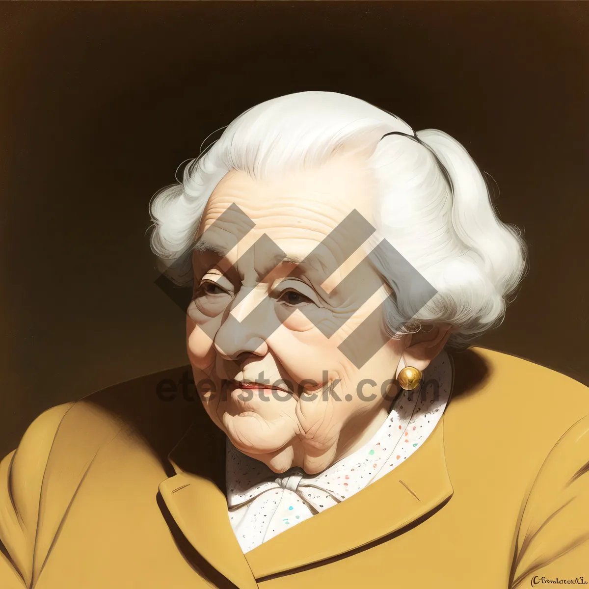 Picture of Cheerful elder woman with gray hair smiling