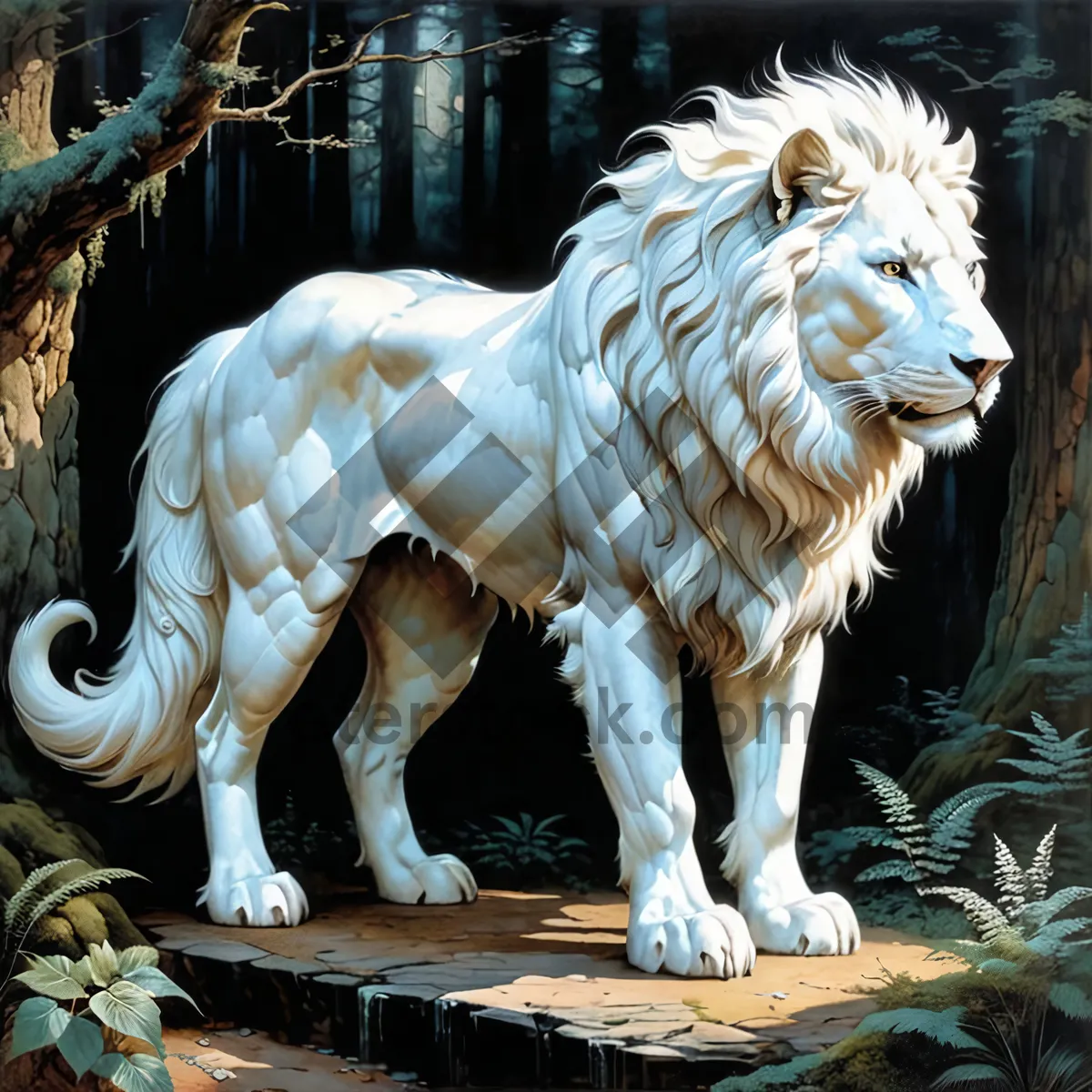 Picture of Dangerous Wild Cat in the Jungle.