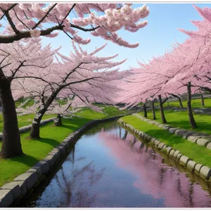 Serene Summer Landscape with Fence and Trees