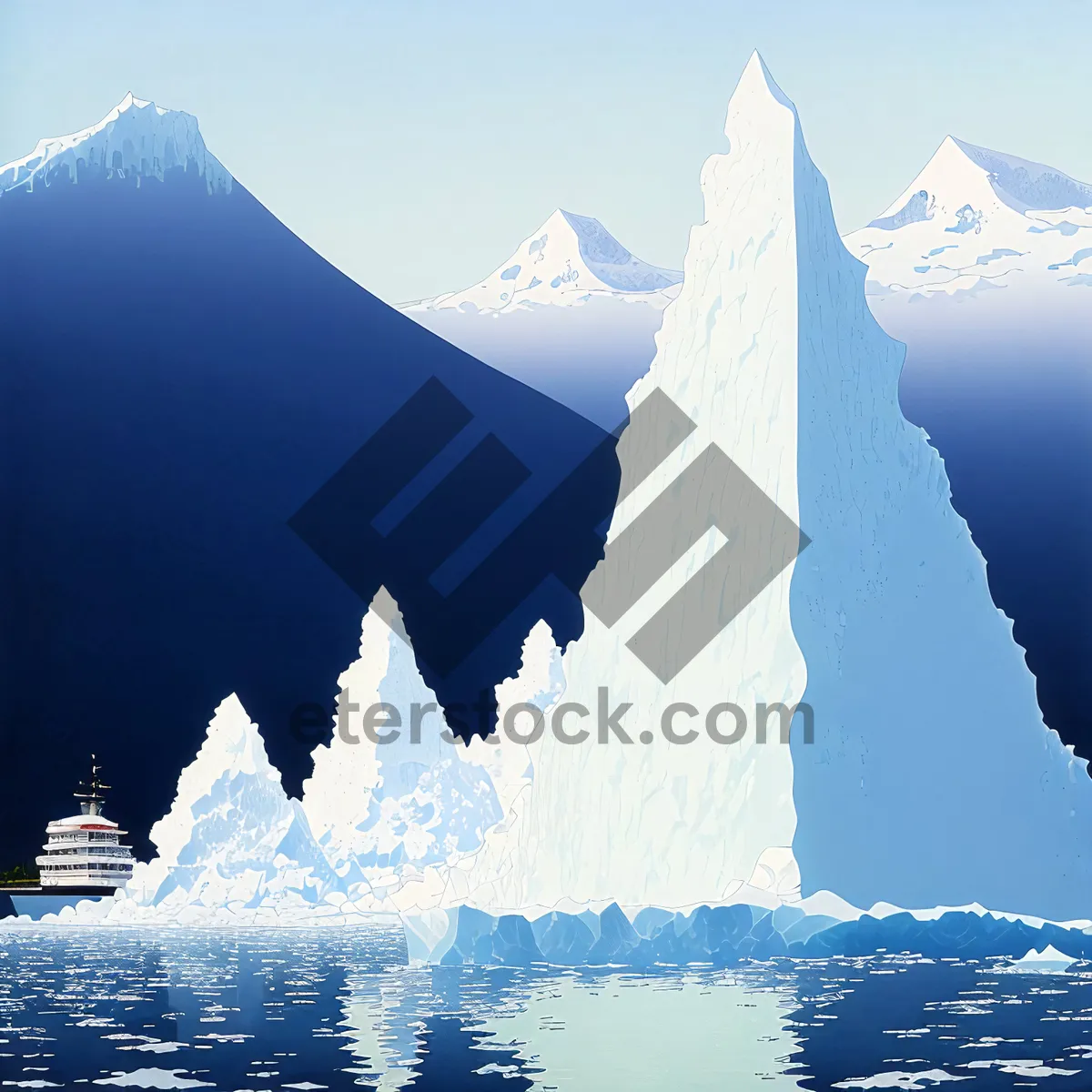 Picture of Winter Wonderland: Majestic Glacier in Arctic Landscape