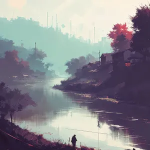 Scenic Waterscape with Reflecting Trees