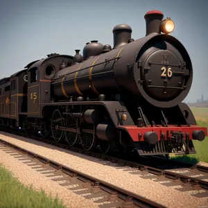 Vintage Steam Locomotive on Railroad Tracks