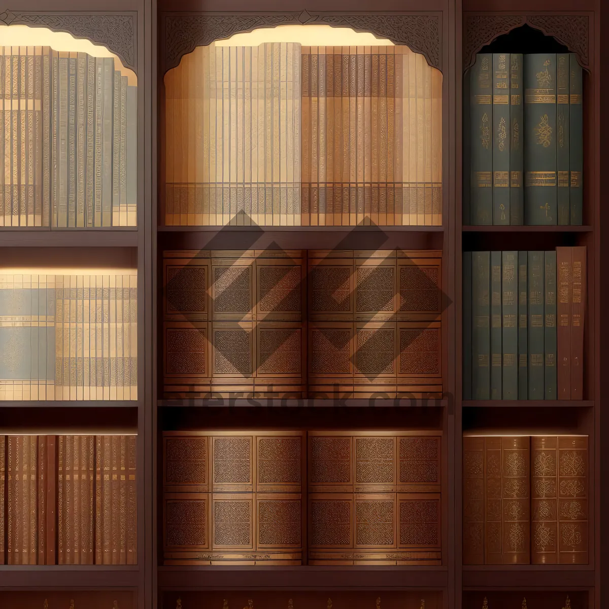 Picture of Home Library Shelf with Wooden Furnishings