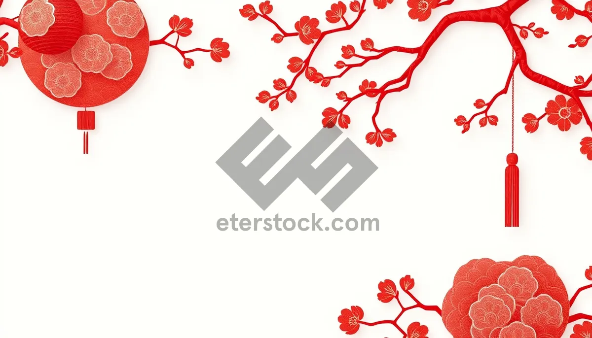 Picture of Floral silhouette design for Valentine's Day card.