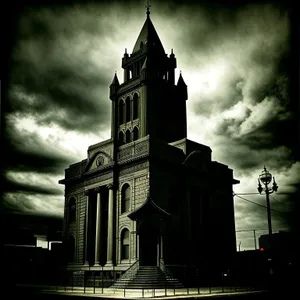 Old English Cathedral Tower under Timeless Sky