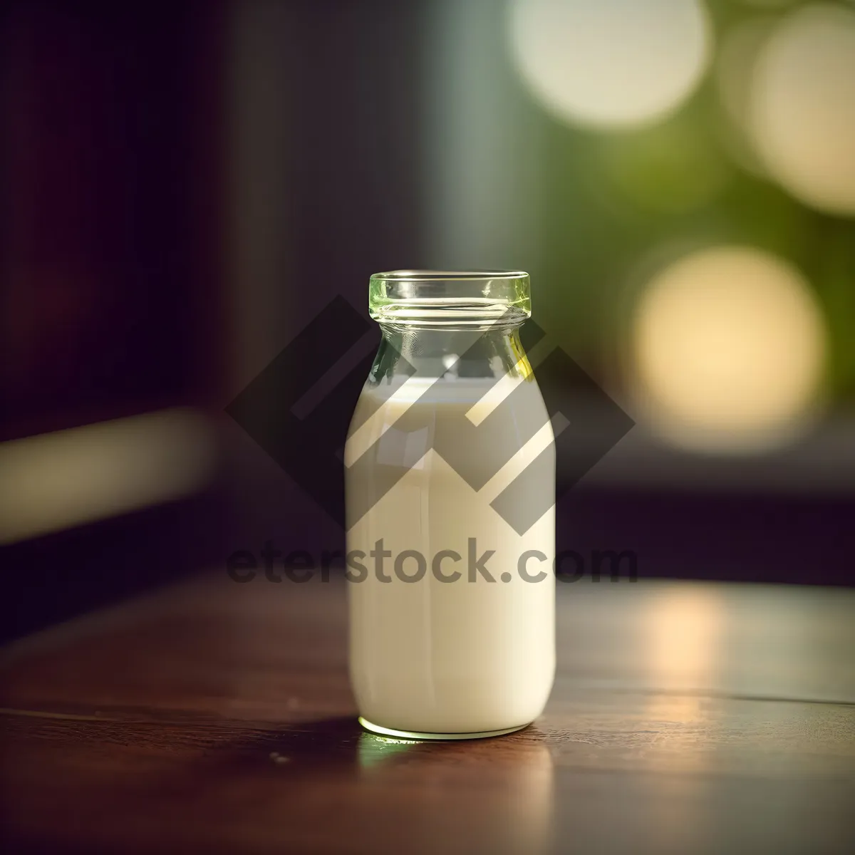 Picture of Delicious Dairy Drink in Glass Bottle with Saltshaker"
or
"Refreshing Milk Beverage in Glass Bottle with Saltshaker