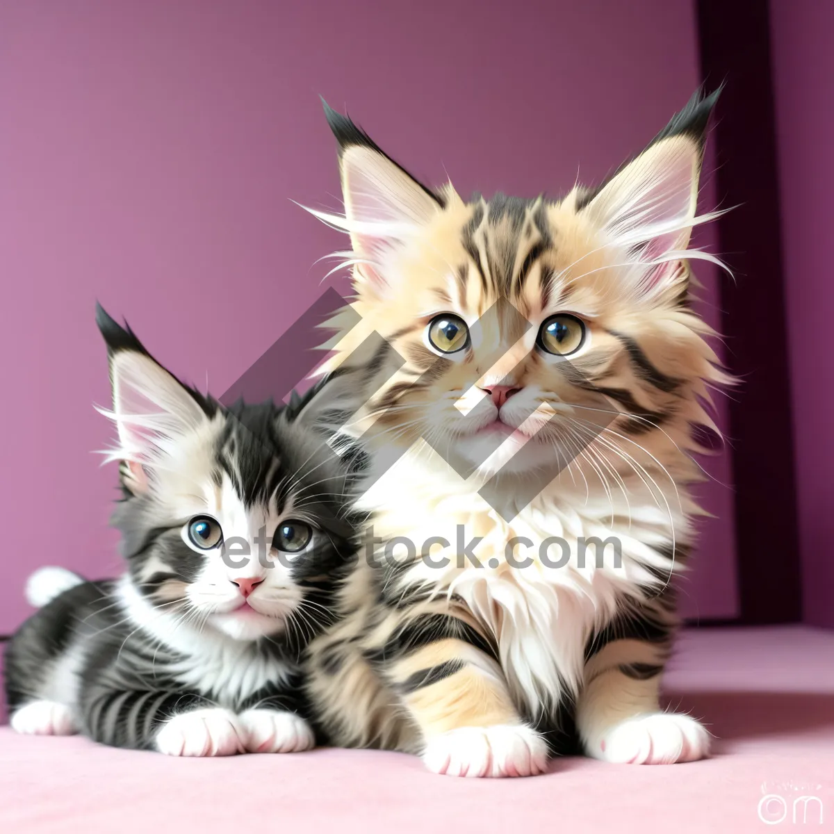 Picture of Playful Tabby Kitten with Bright Green Eyes