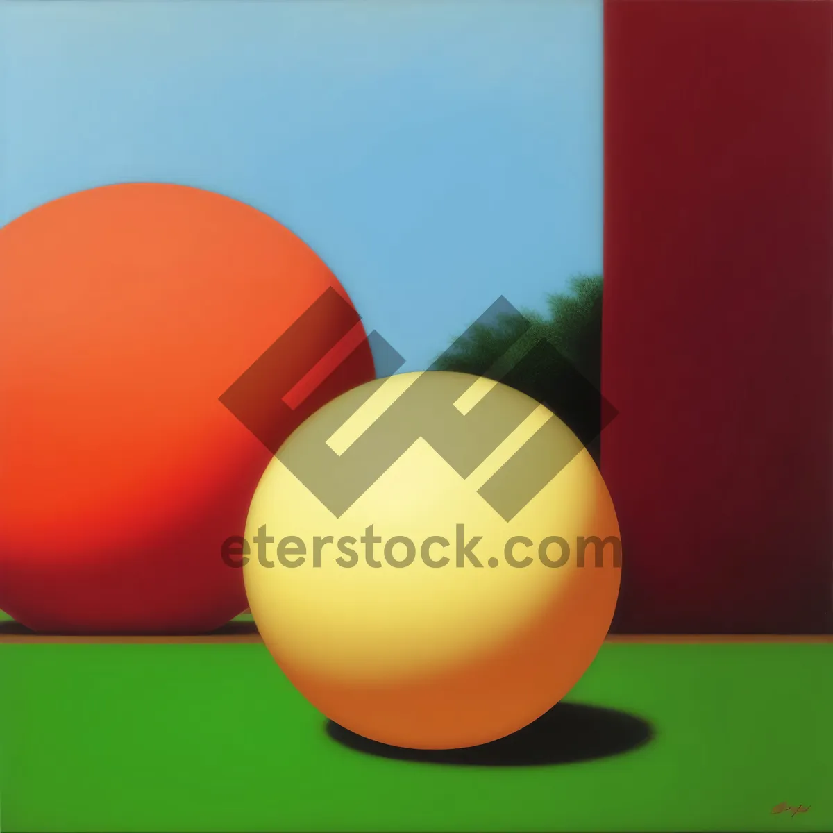 Picture of Colorful Easter Ball on Billiard Table