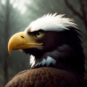 Majestic Bald Eagle Soaring with Intense Gaze