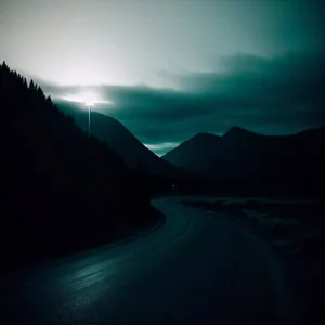 Majestic Sunset over Picturesque Mountain Landscape