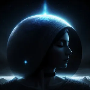 Digital Moon Fractal Fantasy Starlight