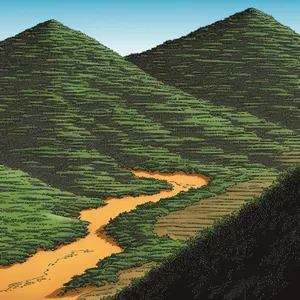 Majestic Highland Landscape: Tea Plantation on Rolling Hills