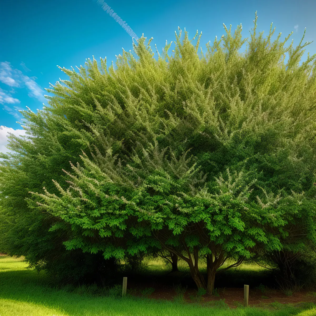 Picture of Idyllic Summer Meadow Underneath a Willow Tree