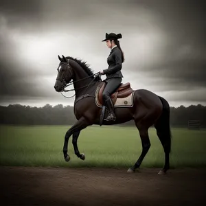 Horseback Sunset Silhouette on Vaulting Horse