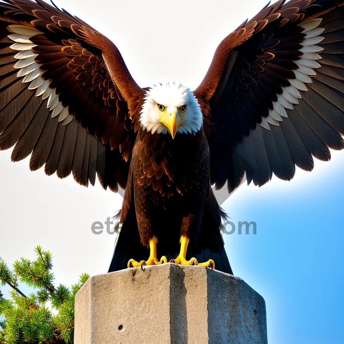 Picture of Regal Raptor: Majestic Bald Eagle in Flight