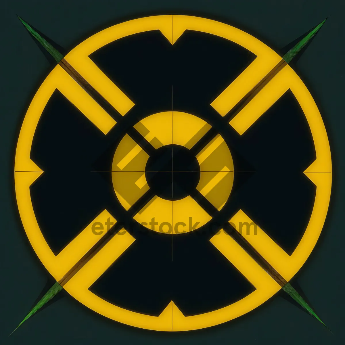 Picture of Shiny Poison Caution Button - Yellow Hazard Symbol