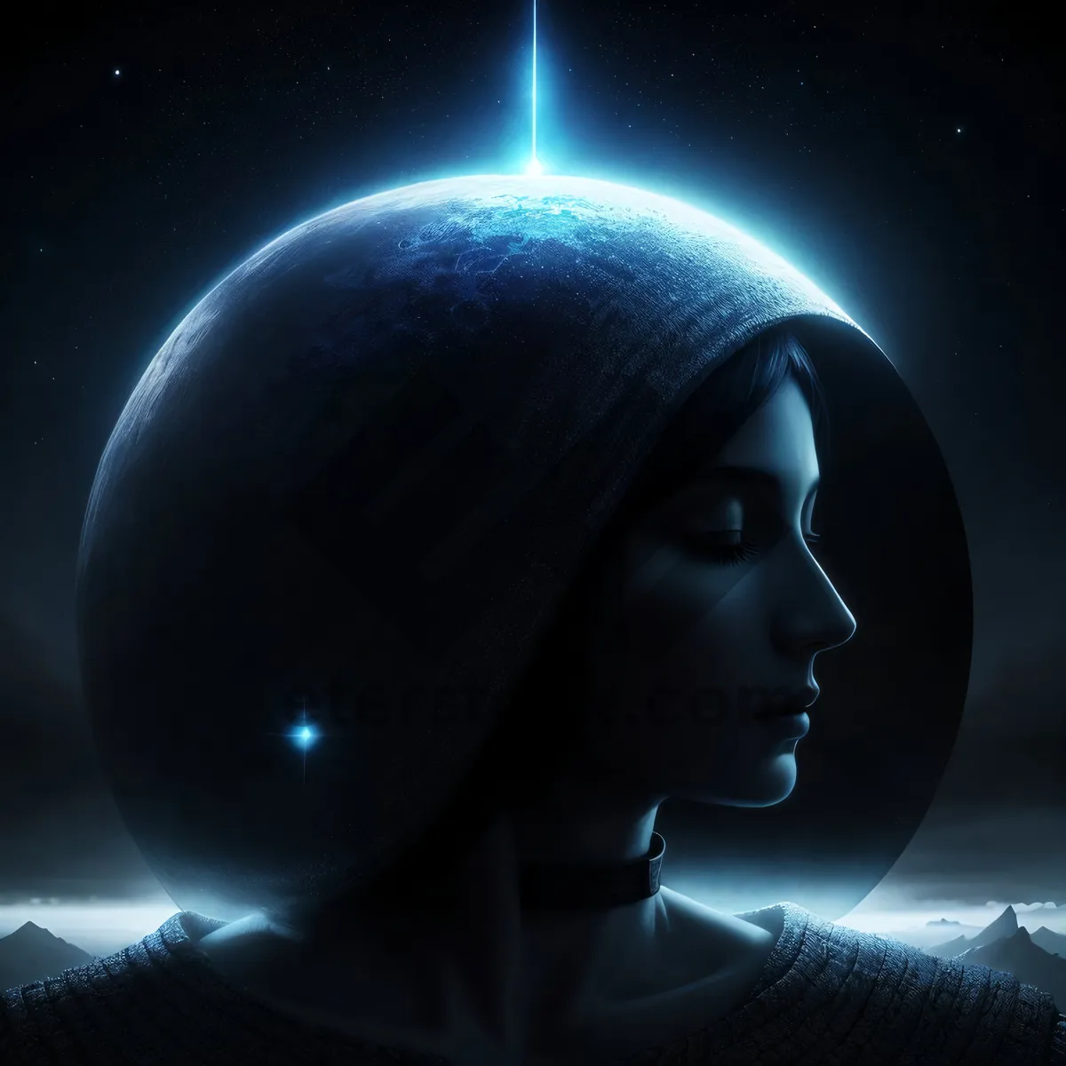 Picture of Digital Moon Fractal Fantasy Starlight