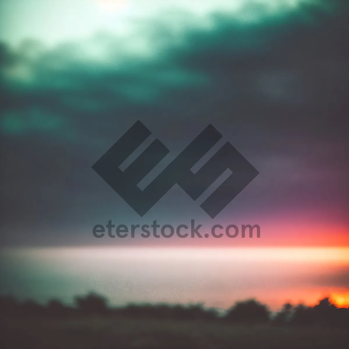 Picture of Golden Sunset Over Clear Summer Skies
