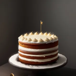 Birthday chocolate cupcake with candle and frosting.