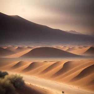 Sunset Over Moroccan Desert Dunes