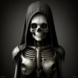 Dark Skull Anatomy: Intriguing Sculpture of a Black Bone Mask