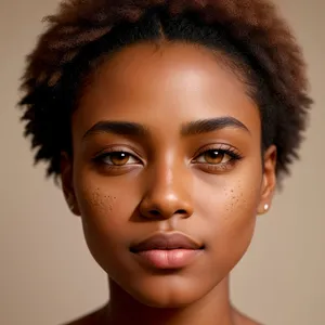 Stunning Closeup Portrait of Attractive Afro Model