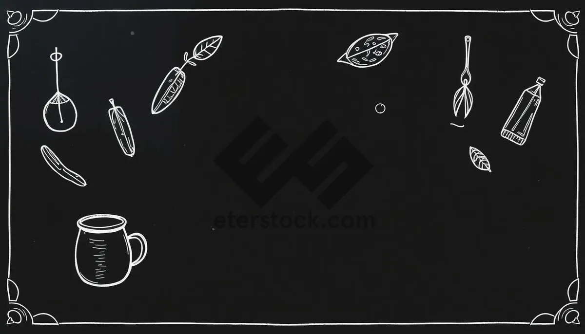 Picture of Black laptop screen with frame on blackboard background