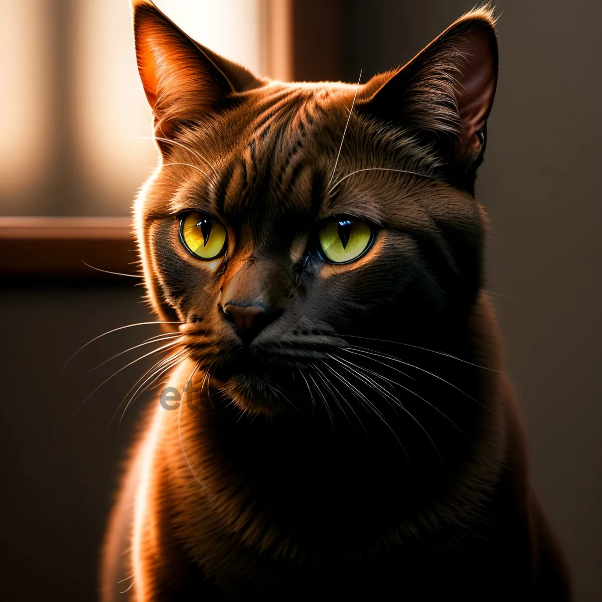 Picture of Furry Tabby Cat with Adorable Curious Eyes