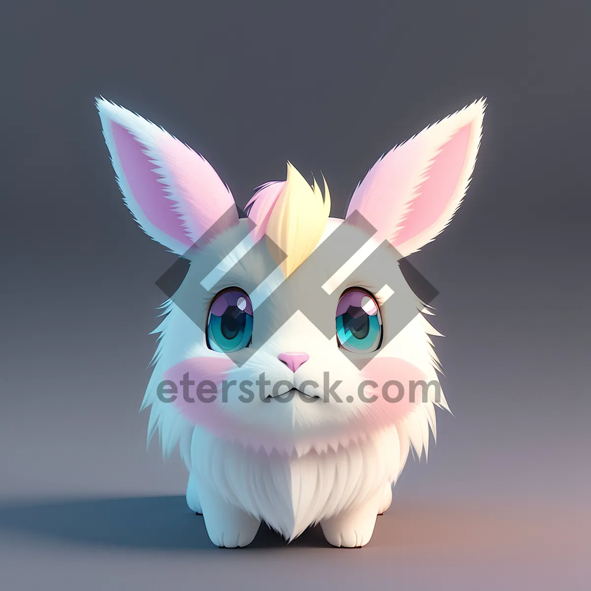 Picture of Cute Bunny Piggy Bank with Fluffy Pink Ears