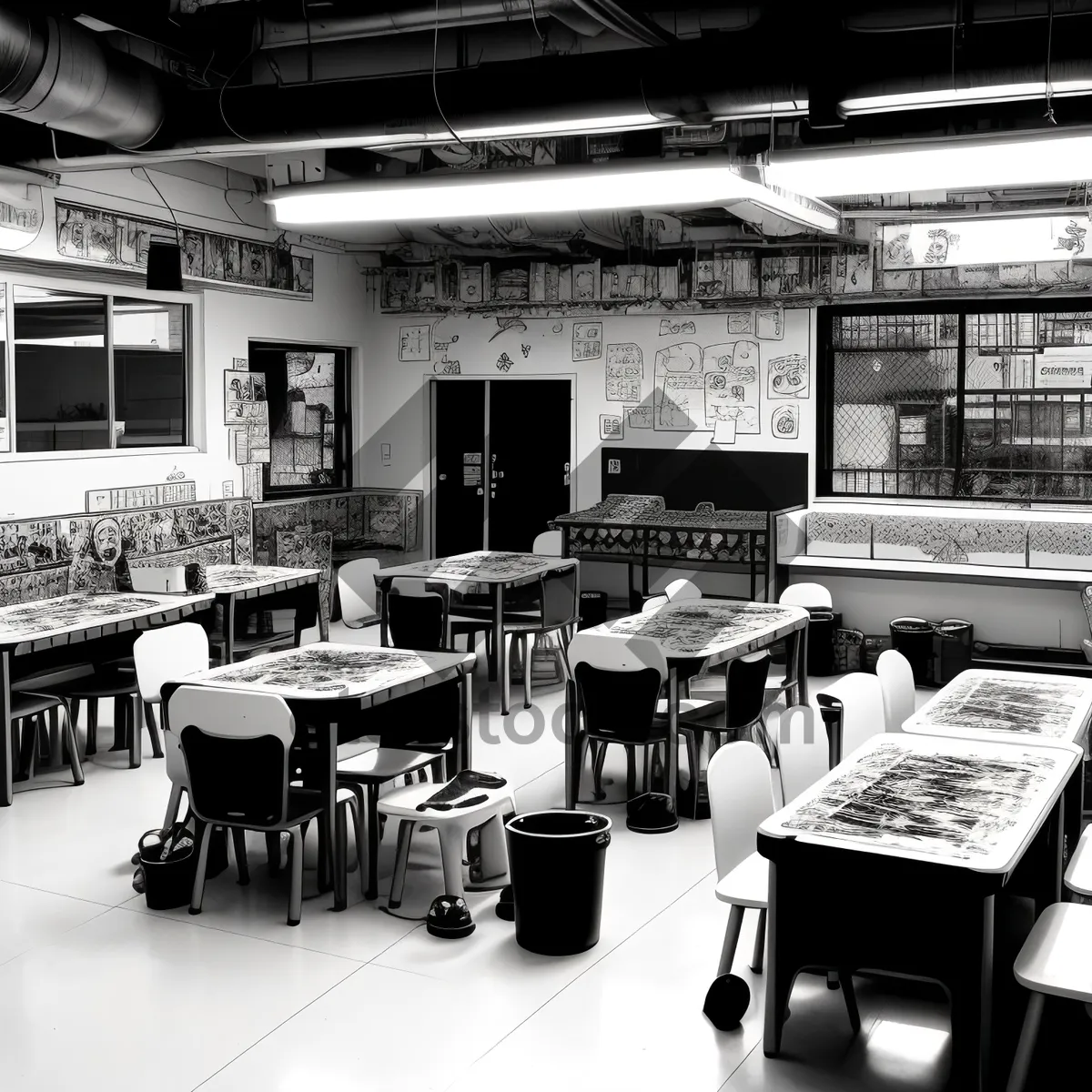 Picture of Modern Wood-Furnished Library Room