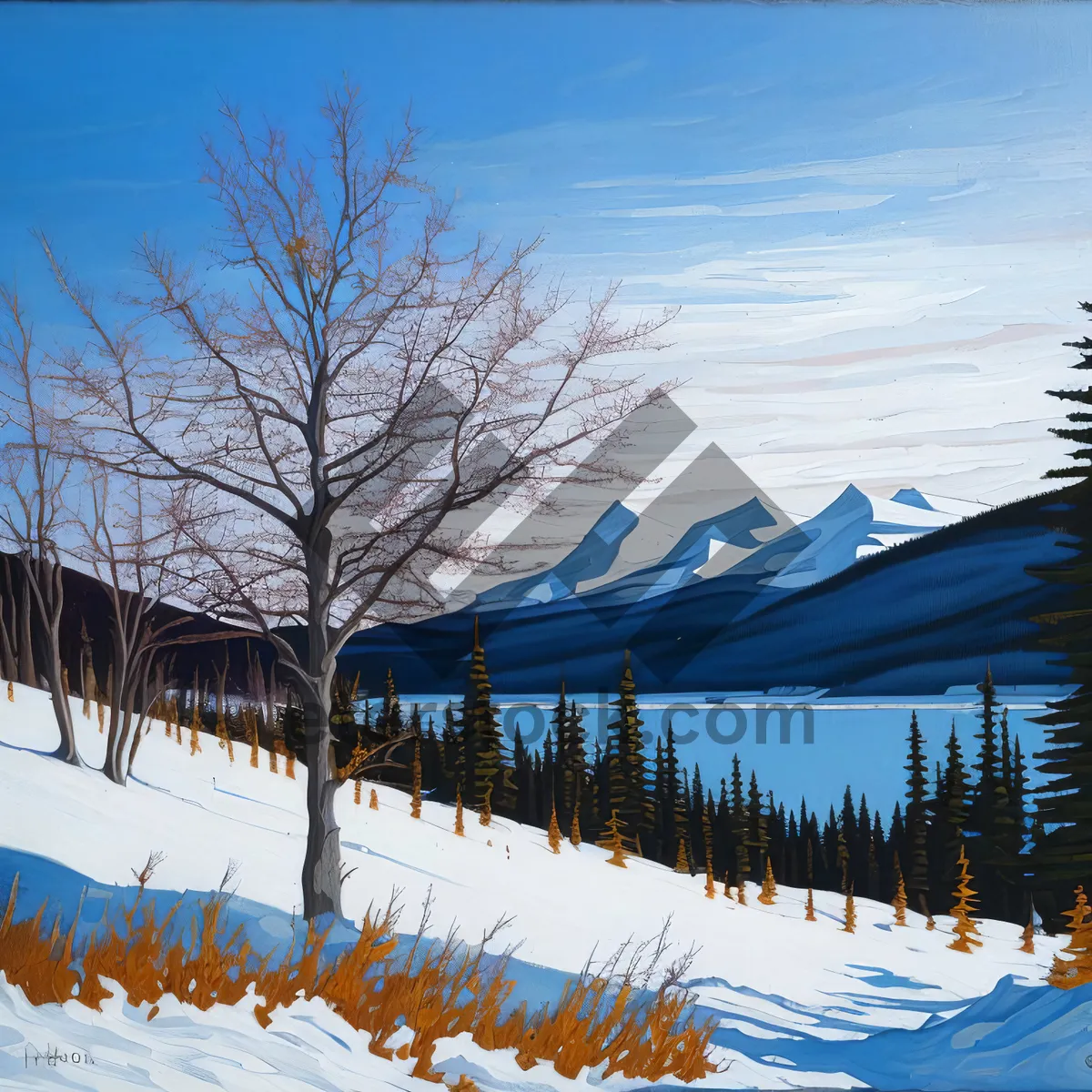 Picture of Winter Wonderland: Majestic Ski Slope amidst Snow-Covered Mountains