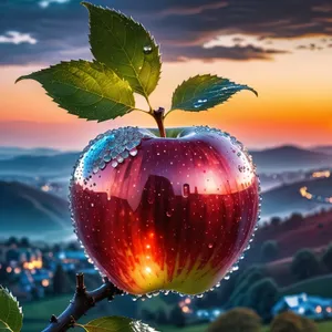 Juicy Red Delicious Apple in Garden