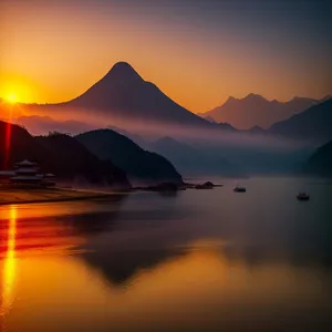 Serene Sunset over the Glistening Ocean