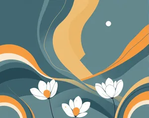 Floral Pattern Silhouette Graphic Design Wallpaper