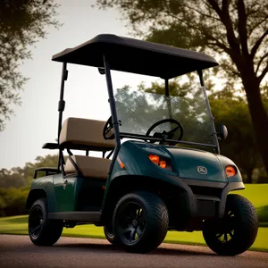 Golf Cart on Green Field