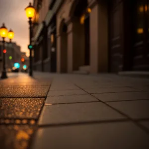 Urban Walkway Illuminated in Tunnel