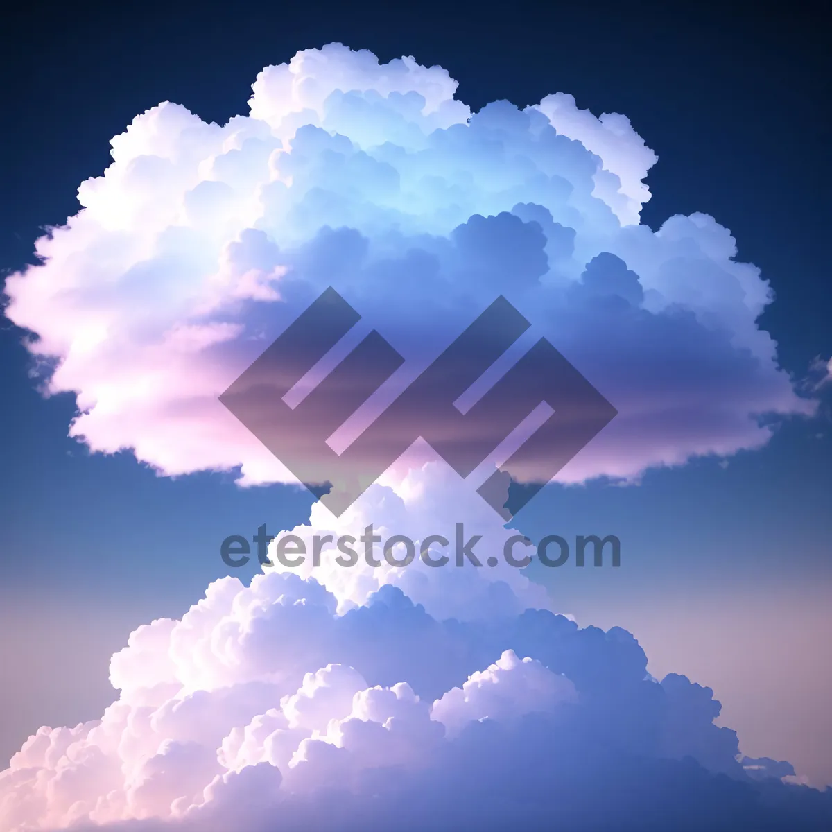 Picture of Vibrant Summer Sky with Fluffy Cumulus Clouds