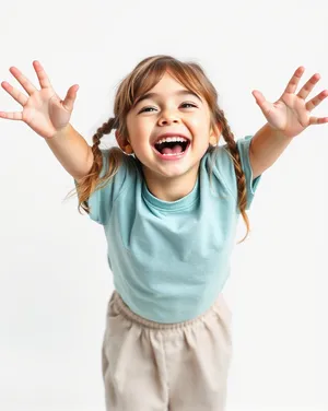 Happy Fashion Model Smiling in Studio